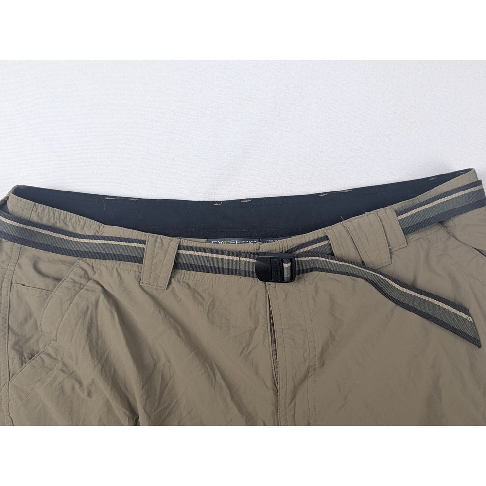 ExOfficio Mens 40 Olive Green Nylon Cargo Hiking Shorts Web Belt Quick Dry - Picture 10 of 12